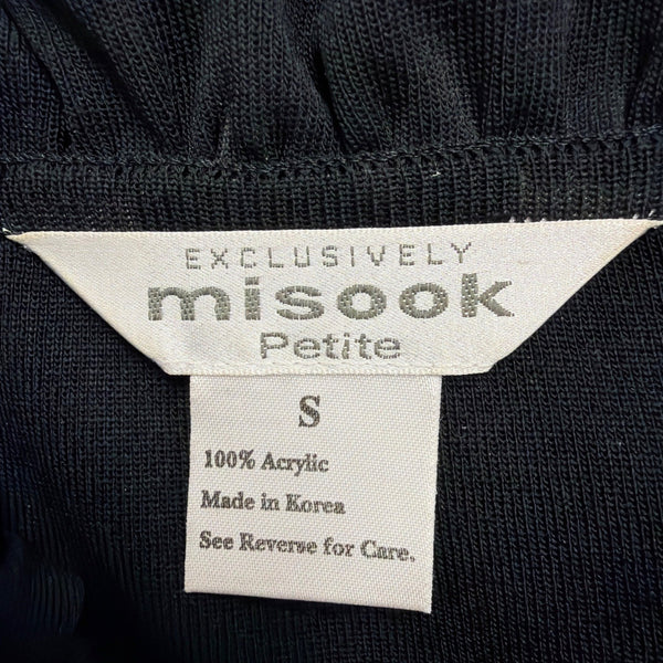 Exclusively Misook Womens Black Acrylic Button-Front Jacket Size SP