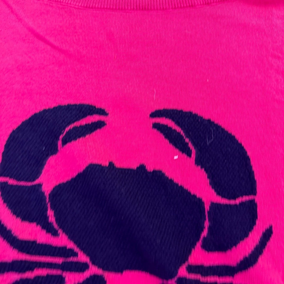 Talbots Womens Pink Crab Graphic Sweater Pullover Casual Knit Size XL