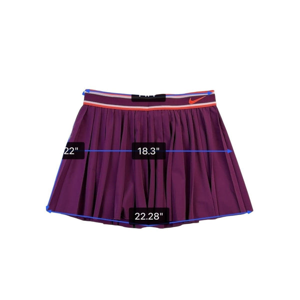 Nike Womens Purple Dri-Fit Tennis Pleated Skort With Orange Trim Size L