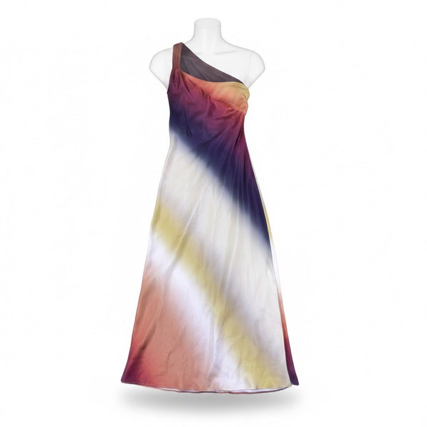 Zara Womens Multicolor One-Shoulder Maxi Dress Size S