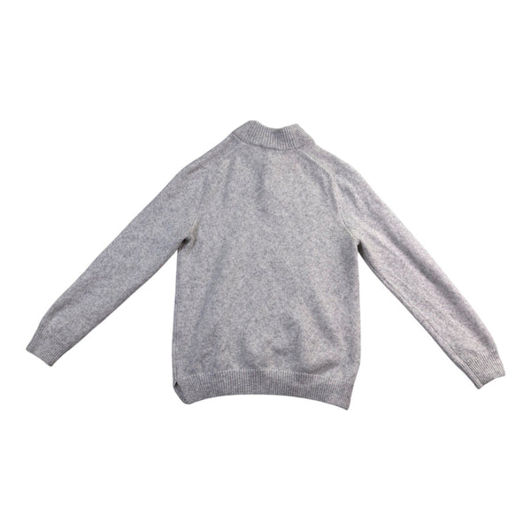 Express Mens Light Gray Button-Front Sweater Collared Knit Pullover Sz M