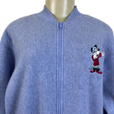 Disney Women’s Blue Minnie Mouse Embroidered Long Loungewear Zippered Sz M - New
