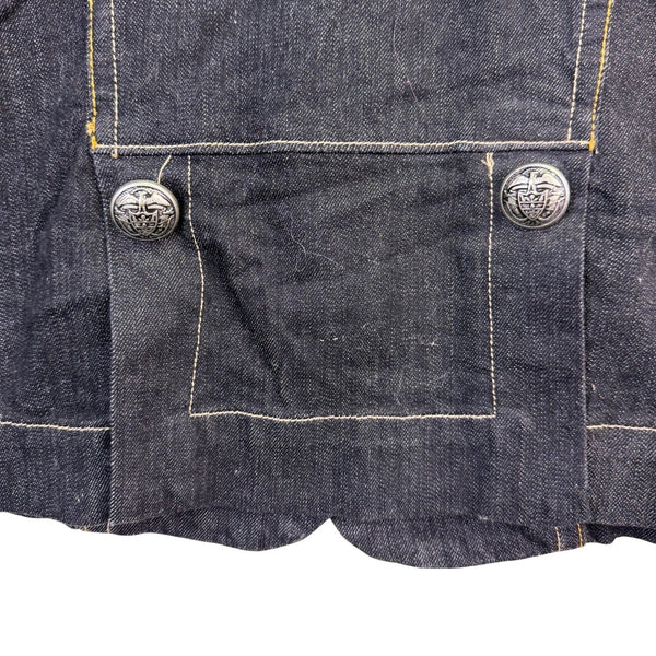Old Navy Womens Black Denim Button-Up Stretch & Fitted Jacket Size M