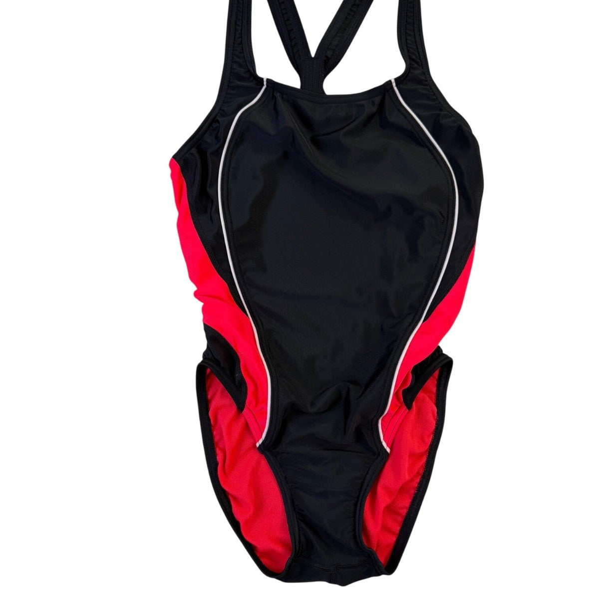 Speedo Womens Black & Red Polyester Spandex Pro LT One-Piece Swimsuit Size 6/32