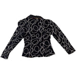Platinum Womens Black & White Cotton Blazer And Flowy Skirt 2-Piece Set