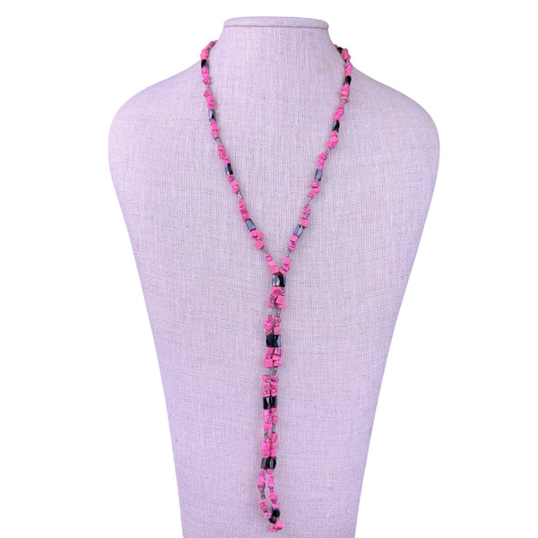 Pink Multistone Womens Convertible Necklace/Bracelet Magnetic Clasp  Handmade