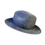 Country Gentleman Mens Gray Wool Fedora Hat Classic Design Ribbon Detail Size M