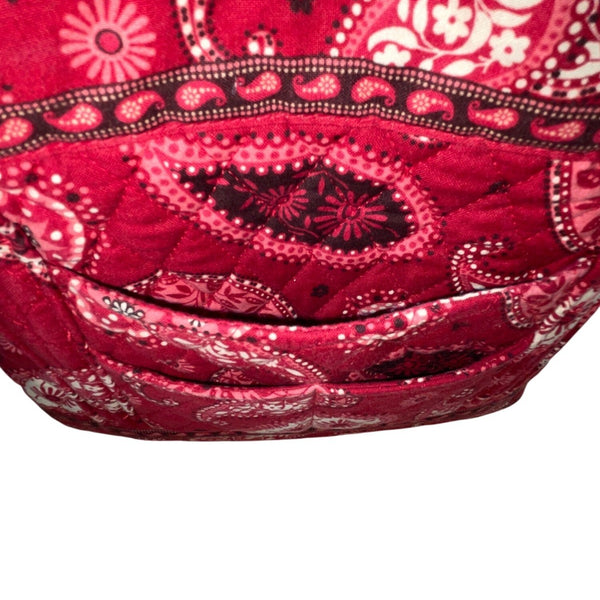 Vera Bradley Women’s Red Cotton Paisley Tote Bag With Matching Accessory Set