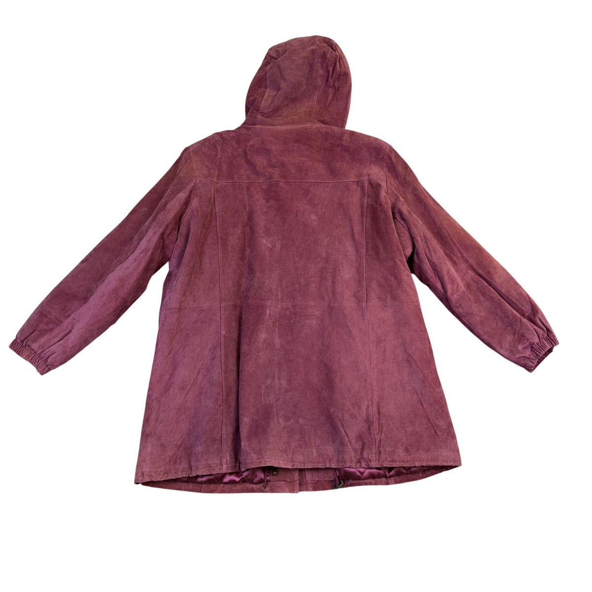 JL Studio Womens Mauve Genuine Leather Hooded Jacket Size 2X