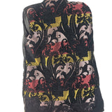 Floral Embroidered Open Jacket Womens Multicolor Brocade 3/4 Sleeve