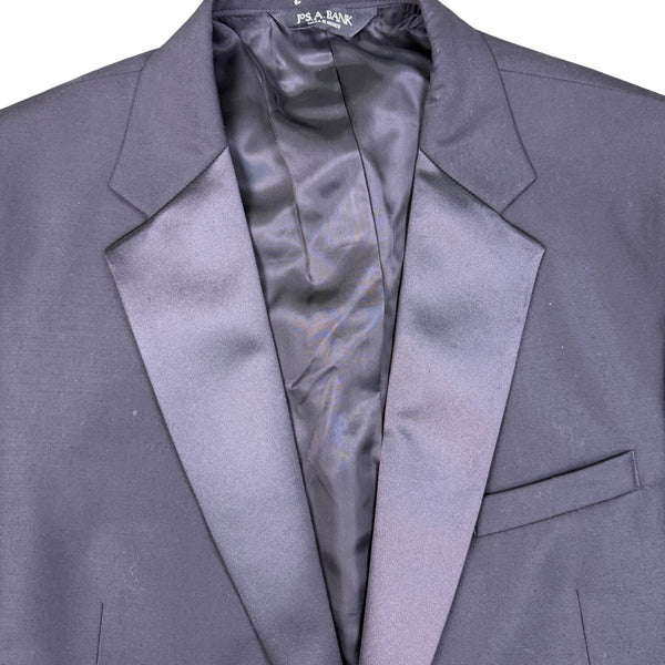 Jos. A. Bank Mens Black Wool Tuxedo Notch Suit Set Jacket Sz 48RG Pants 39x27