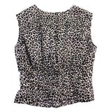 J.Crew Womens Animal Print Cotton Top  Sleeveless Fitted Waist Lightweight Sz XS