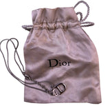 Christian Dior Womens Silver Tone Necklace D Logo Designer Charm Vintage Style