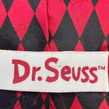 Dr. Seuss Mens Red & Black 100% Silk Christmas Grinch Themed Hand-Sewn Tie
