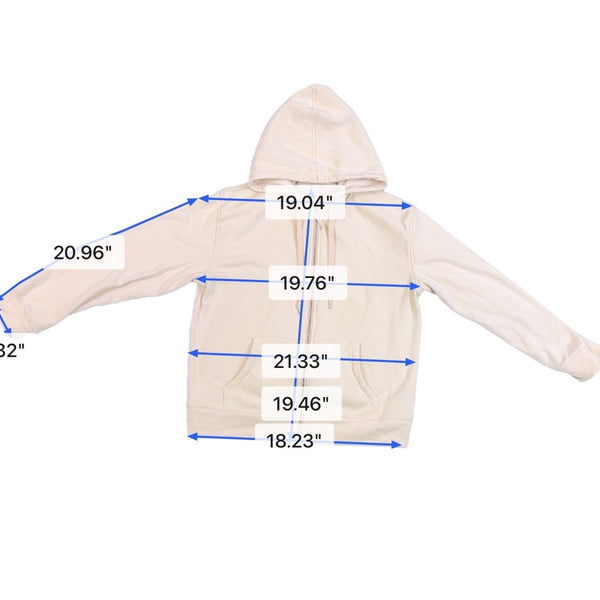 J.Crew Mens Beige  Cotton Hoodie Zip-Up  Casual Lightweight With Pockets Size L
