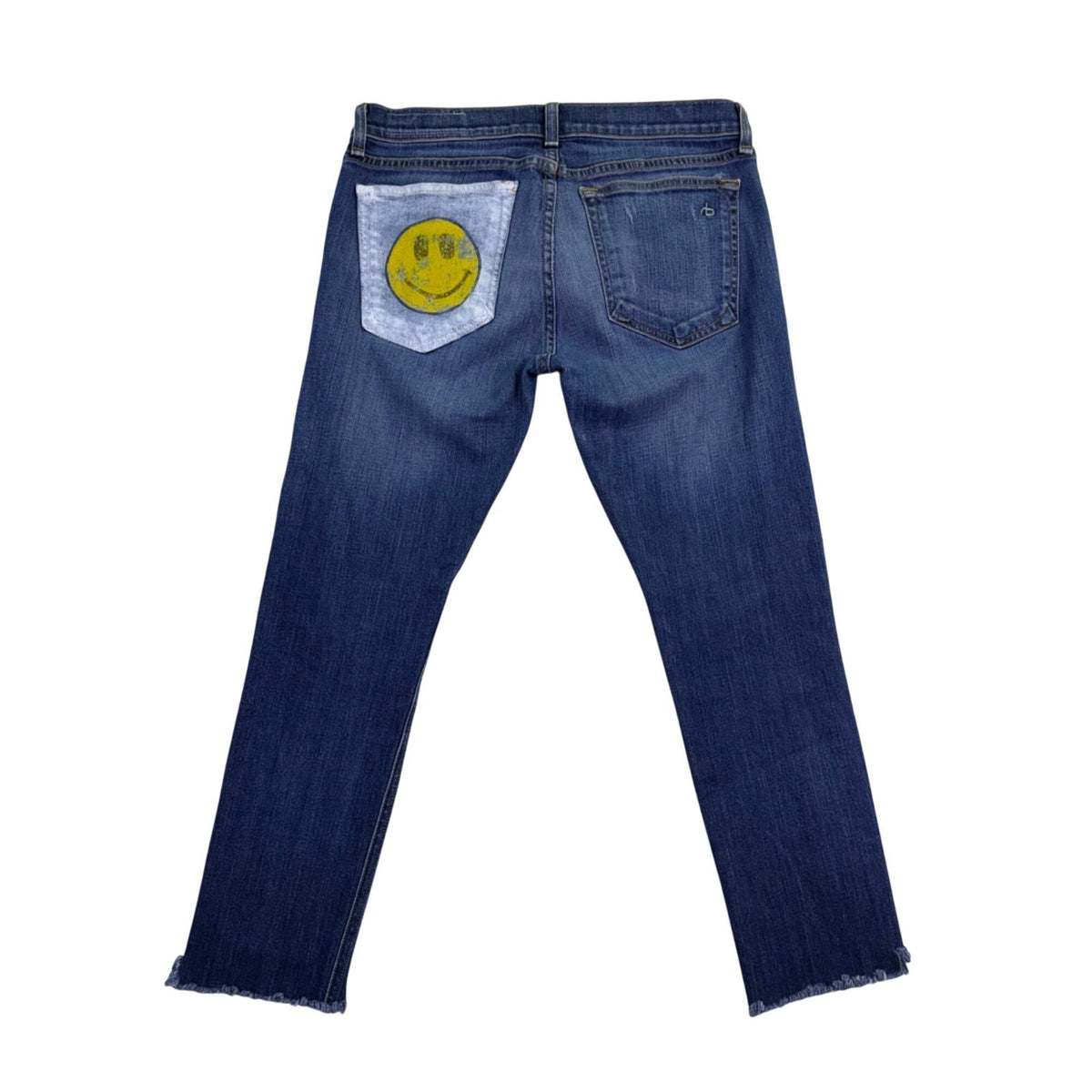 Rag & Bone Womens Blue Cotton Denim Distressed Frayed Hem Jeans Stretch Size 26