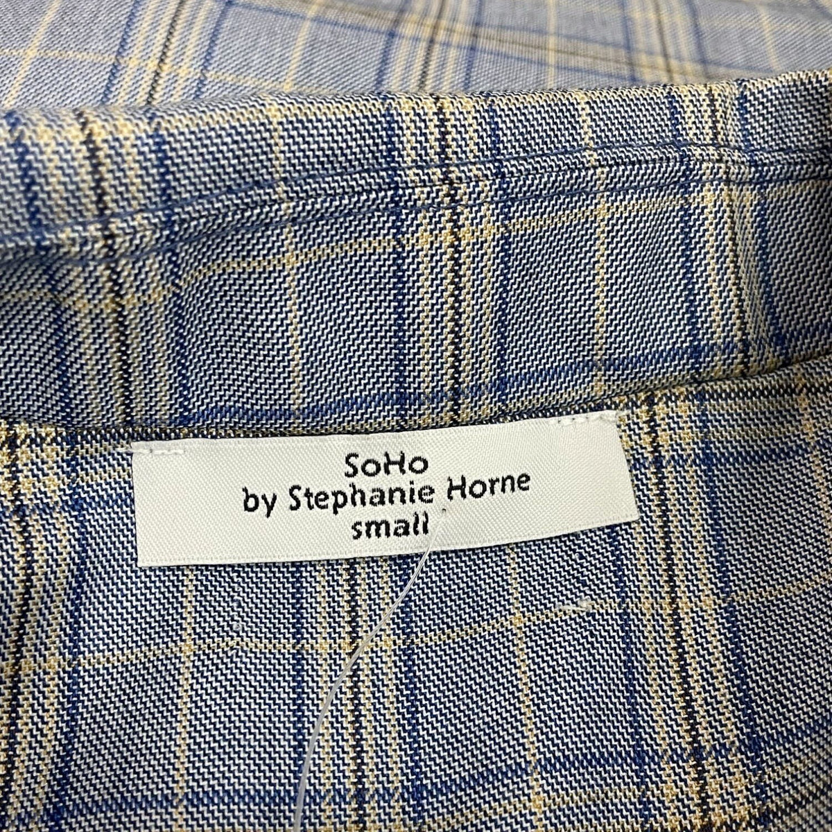 SOHO by Stephanie Horne Women's Blue and Gray Plaid Blazer Sz S