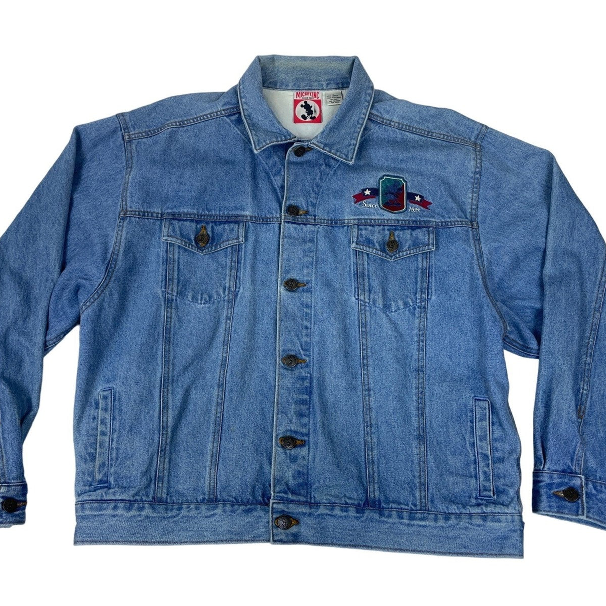 Mickey Inc Unisex Blue Denim Button Down Jacket Sz L