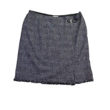 Dressbarn Womens Gray Tweed Mini Skirt With Fringe Hem & Buckle Detail Size 22W
