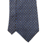 Perry Ellis Portfolio Mens Blue & Gold 100% Silk Geometric Pattern Necktie