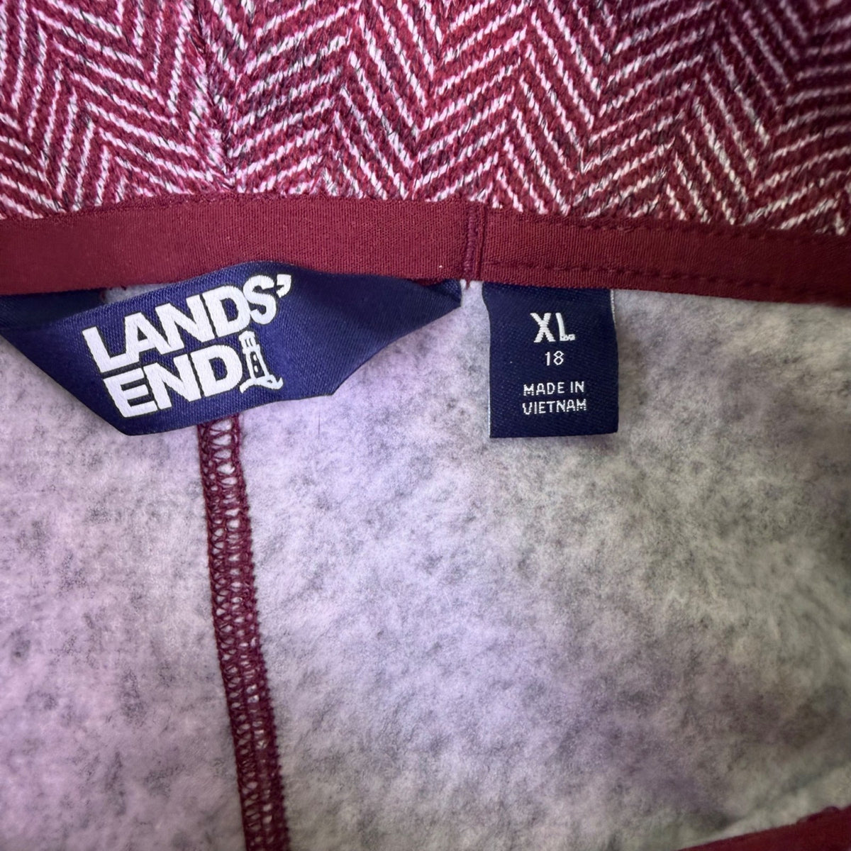 Lands End Womens Pink Herringbone Cowl Neck & Long Sleeve Tunic Sweater Size XL