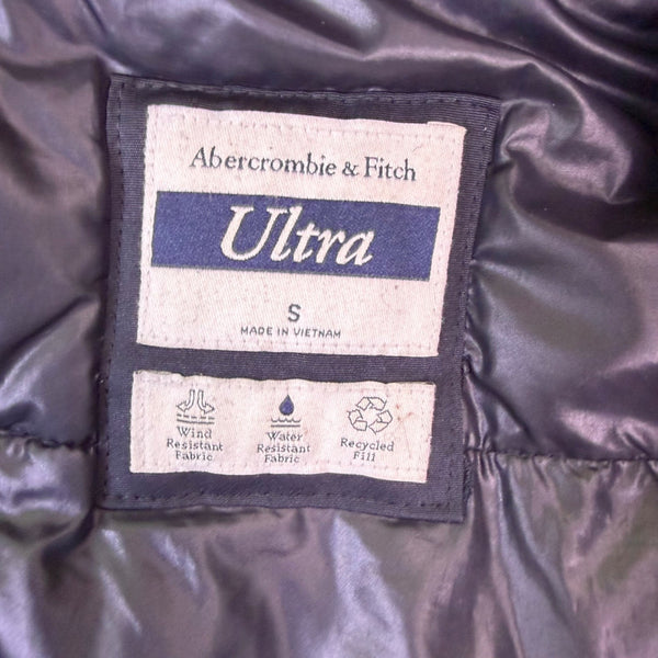 Abercrombie & Fitch Womens Navy Faux-Fur Hooded Jacket Water-Resistant Sz S