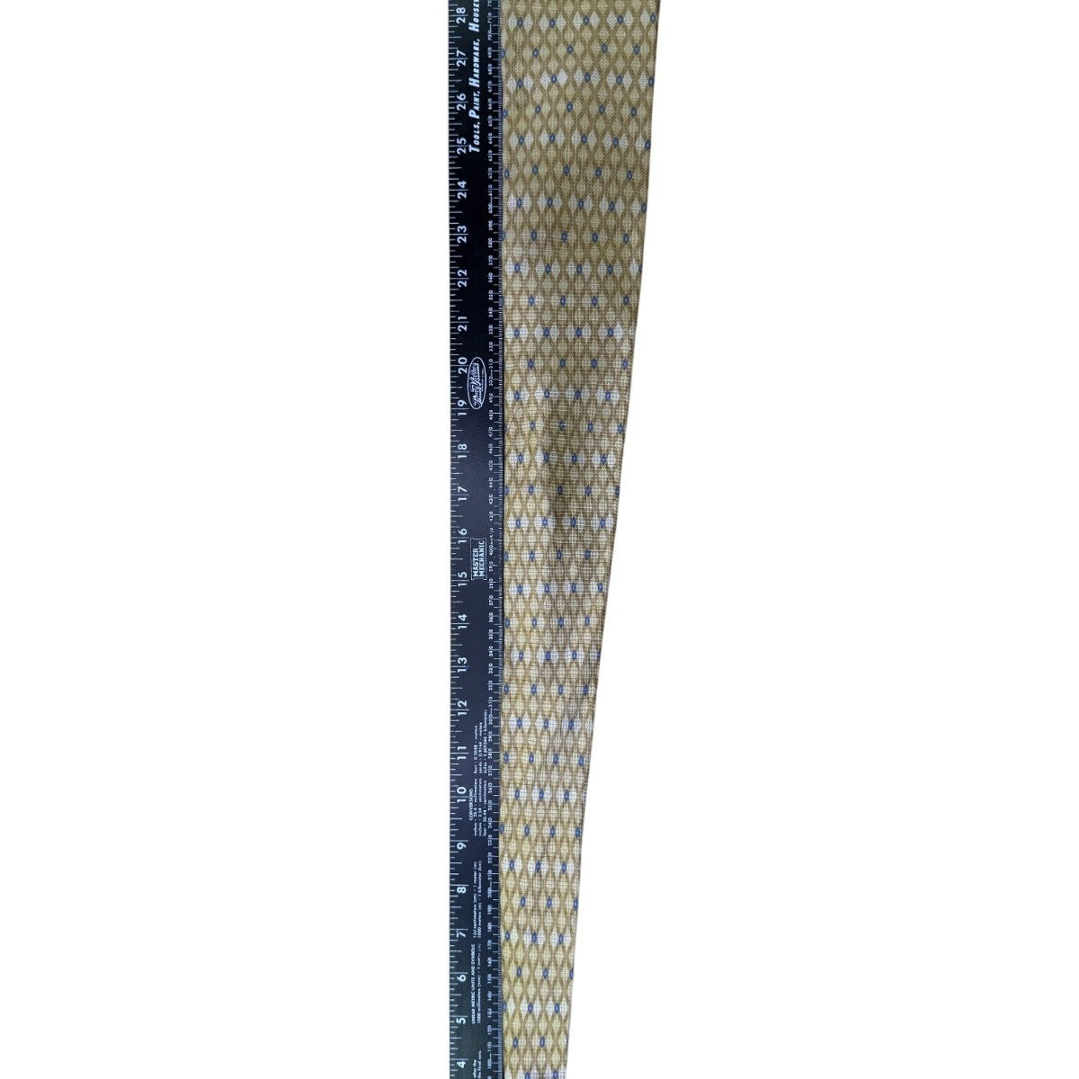 Crazy Horse Mens Gold & Blue Printed 100% Silk Tie Diamond Pattern