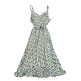 Lulus Womens Green Floral Maxi Dress Sleeveless Adjustable Straps Size Large