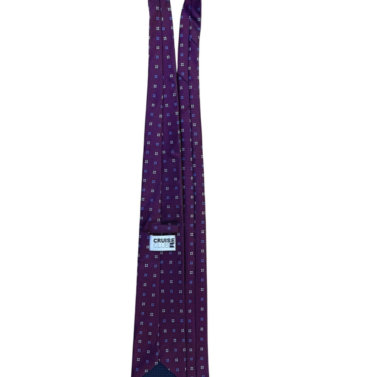 Cruise Club Mens Burgundy Microfiber Tie Purple Patterned Handmade Necktie
