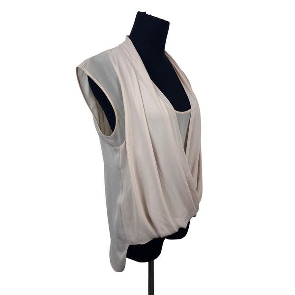 BCBG Maxazroa Women's Baby Pink Sleeveless Blouse Sz S