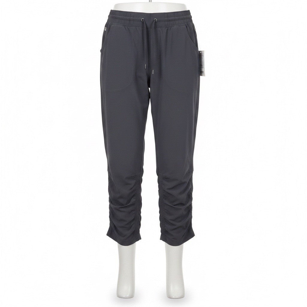 Athleta Womens Black  Prima Capri Pants Drawstring Waist Size 10