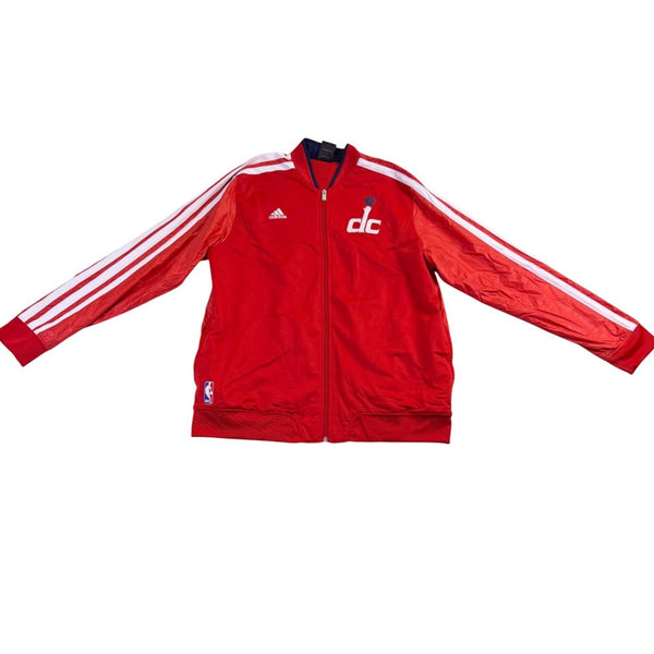 Adidas Mens Red Washington Wizards Track Jacket Full-Zip Casual Wear Size XL