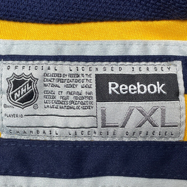 Reebok Buffalo Sabres Youth Boy's Navy Blue and Yellow NHL Jersey Sz L-XL