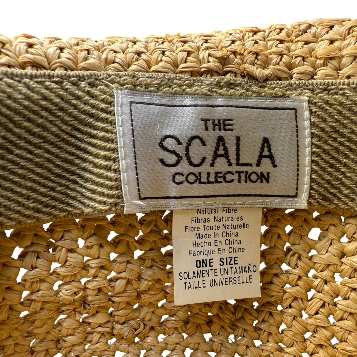 The Scala Collection Womens Natural Fiber Straw Hat Black Trim One Size