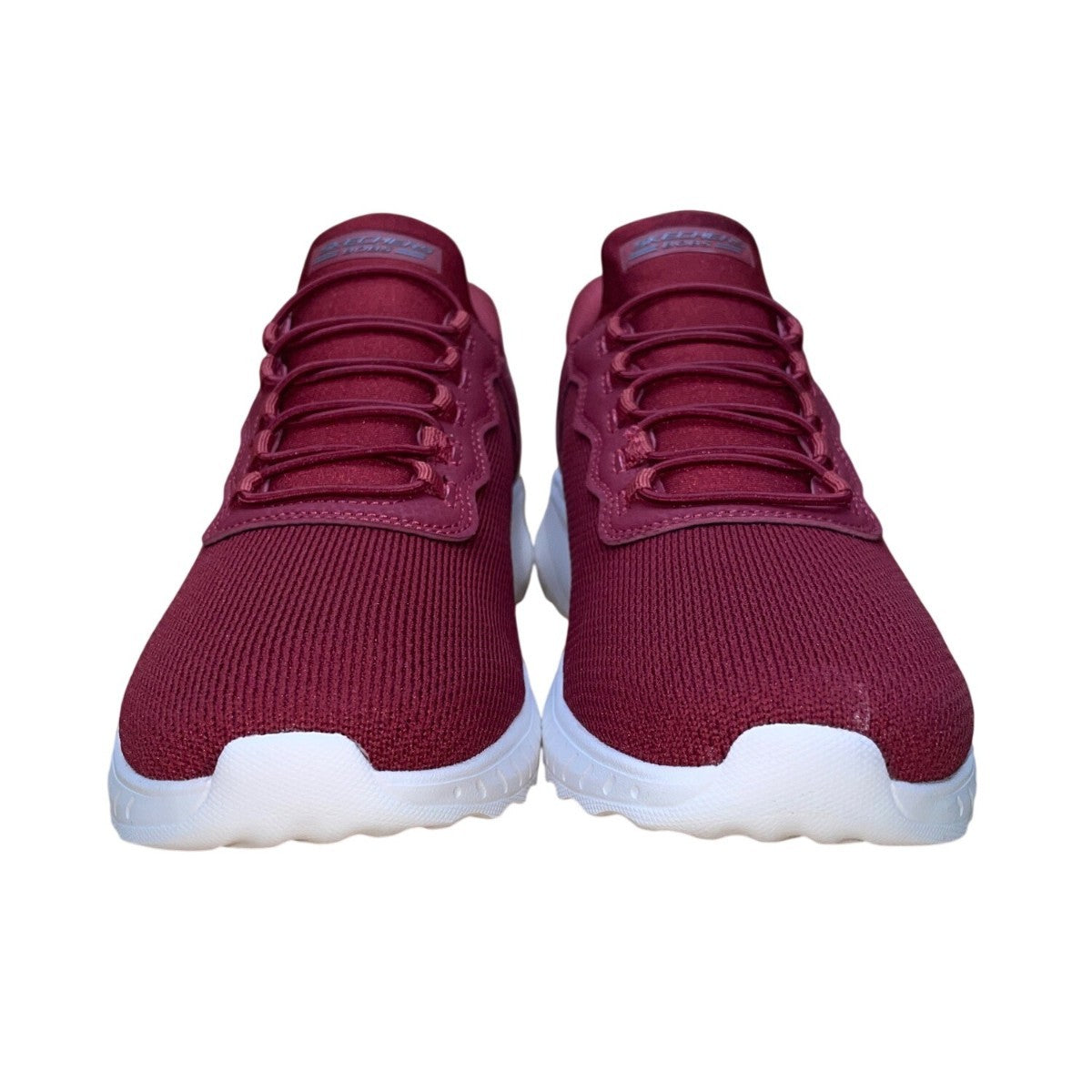 Skechers Bobs Women’s Red Mesh Lace Up Accent Slip Ins Athletic Sneakers Sz 9.5