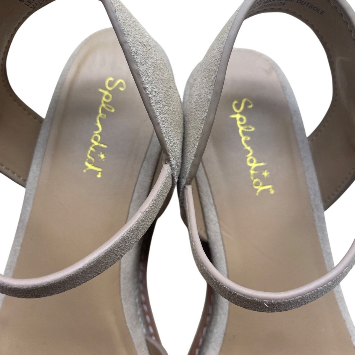 Splendid Women’s Beige Suede Adjustable Strap Espadrille Wedge Sandals Size 8M