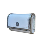 Coach Women’s White Leather With Silver Trim Compact Mini Wallet