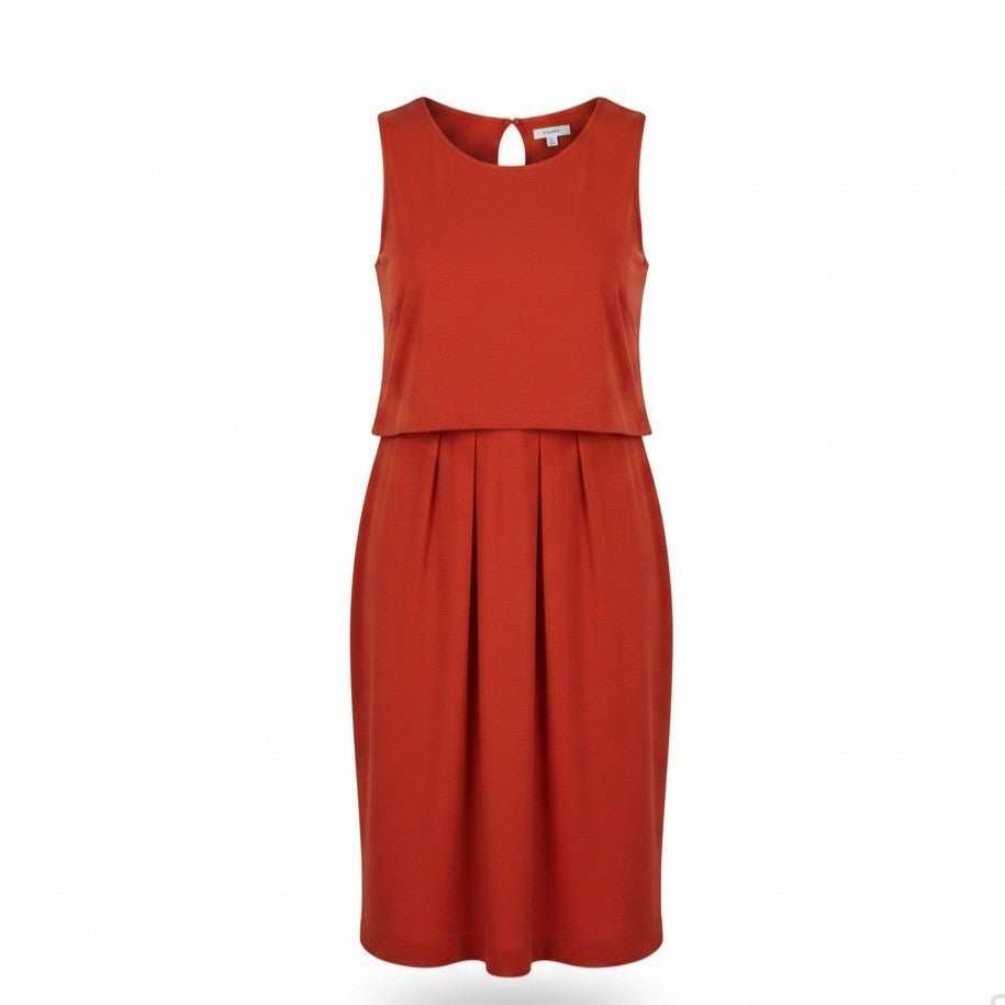 Ann Taylor Womens Red Polyester & Spandex Sleeveless Sheath Midi Dress Size 10