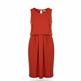 Ann Taylor Womens Red Polyester & Spandex Sleeveless Sheath Midi Dress Size 10
