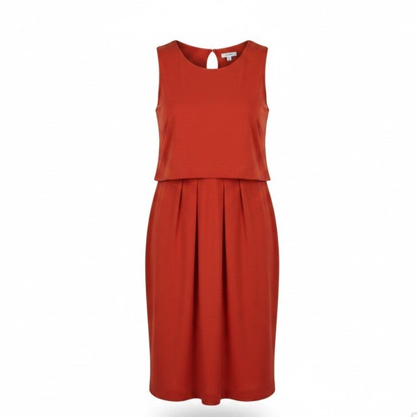 Ann Taylor Womens Red Polyester & Spandex Sleeveless Sheath Midi Dress Size 10