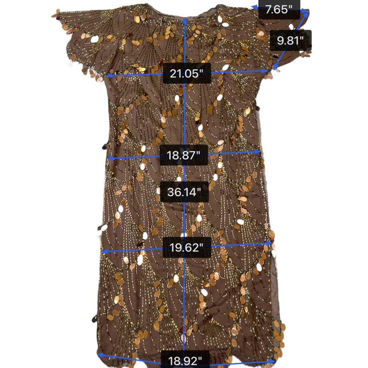 Oleg Cassini Womens Brown Silk Mesh Sequin Embellished Cocktail Dress Size 8