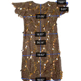 Oleg Cassini Womens Brown Silk Mesh Sequin Embellished Cocktail Dress Size 8