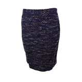 Albert Nipon Womens Purple/Black Tweed Skirt Suit Size 4