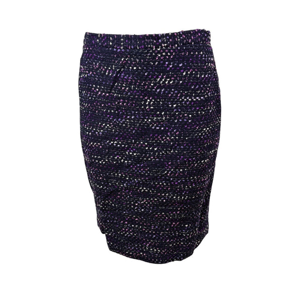 Albert Nipon Womens Purple/Black Tweed Skirt Suit Size 4