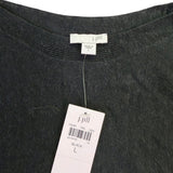 J. Jill Womens Black Linen-Blend 3/4 Sleeve Relaxed Fit Top Size L