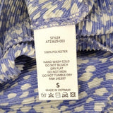 ASTR The Label Womens V-Neck Short Sleeve Top Size S Blue Abstract Print New