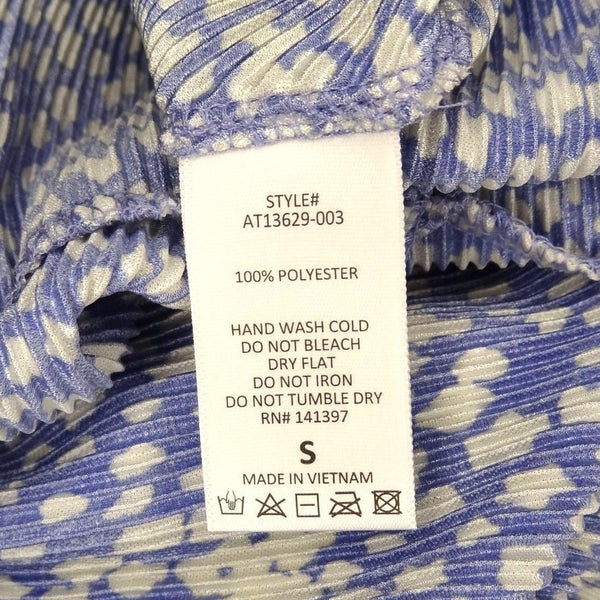 ASTR The Label Womens V-Neck Short Sleeve Top Size S Blue Abstract Print New