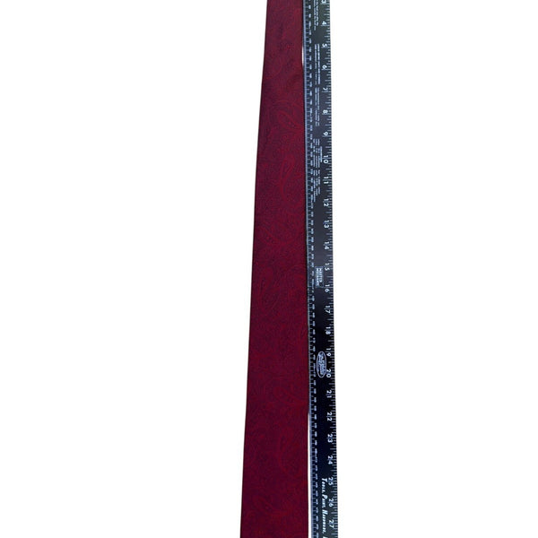 Countess Mara Mens Red Paisley Silk Handmade Necktie Luxurious Pattern