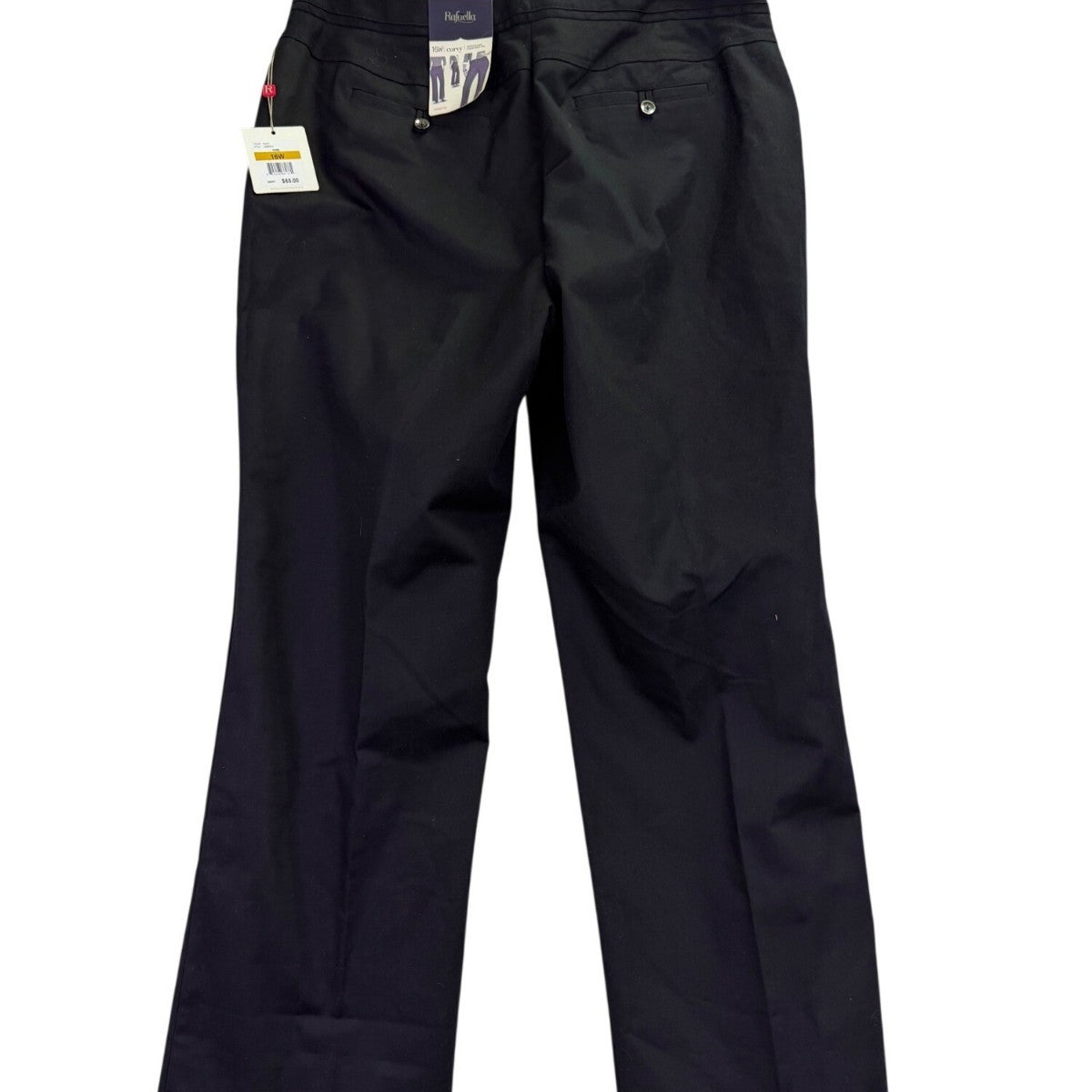Rafaella Womens Black Curvy Fit Straight Leg Dress Pants Stretch Sz 16W