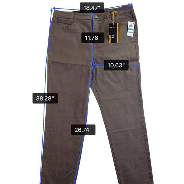Style & Co Women Brown Slim Leg Pants High Rise Tummy Control 16P